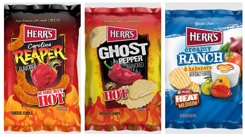 Spicy Snack Roundup: Herr’s Carolina Reaper Cheese Curls, Ghost Pepper Chips, and Creamy Ranch & Habanero Chips