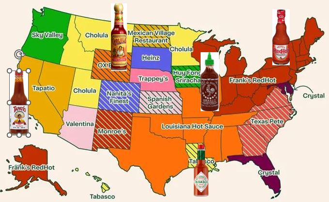 Hot Sauce Preferences by State According to Instacart